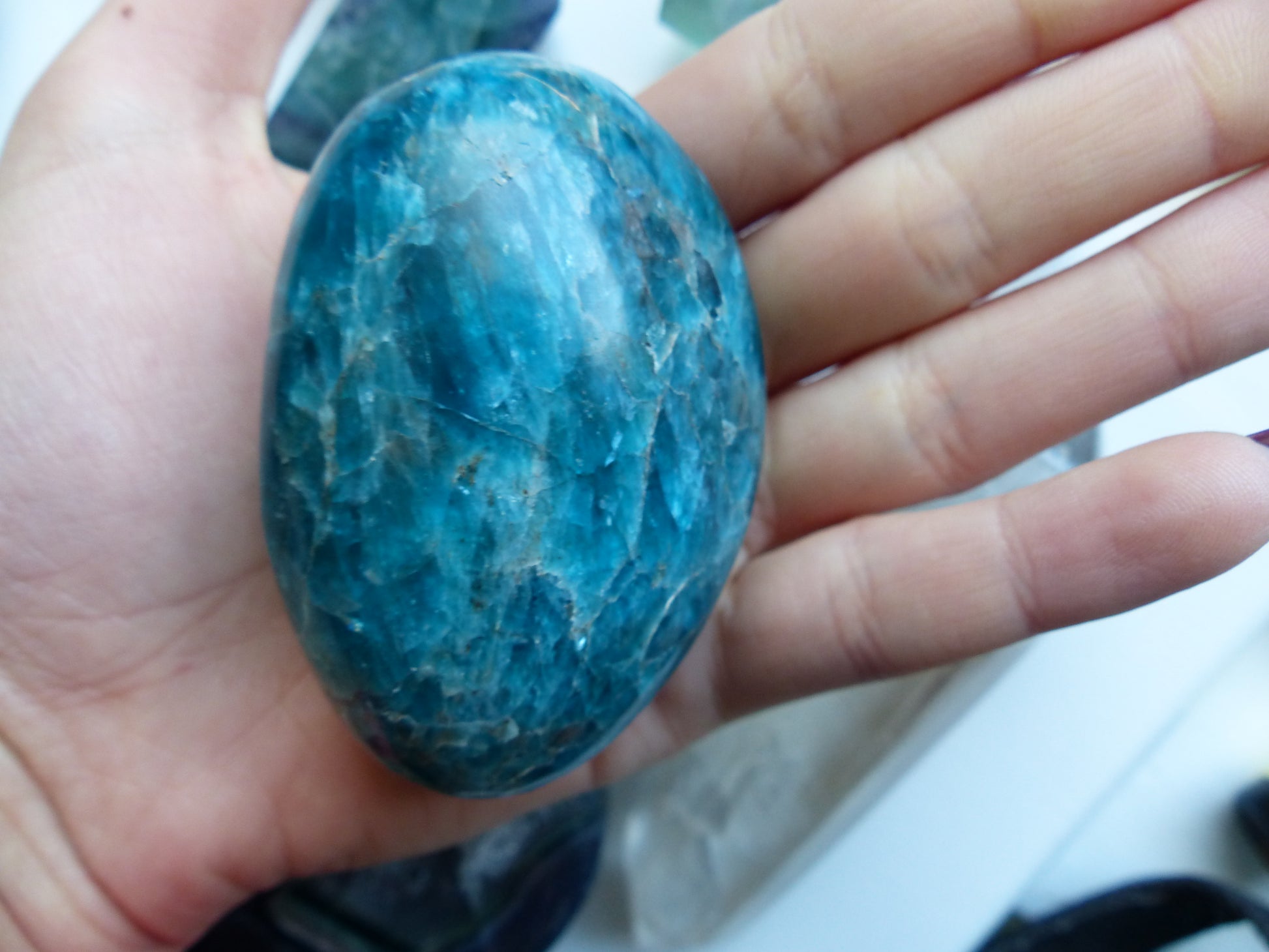 Blue Apatite Palm Stone (#9) - Simply Affinity