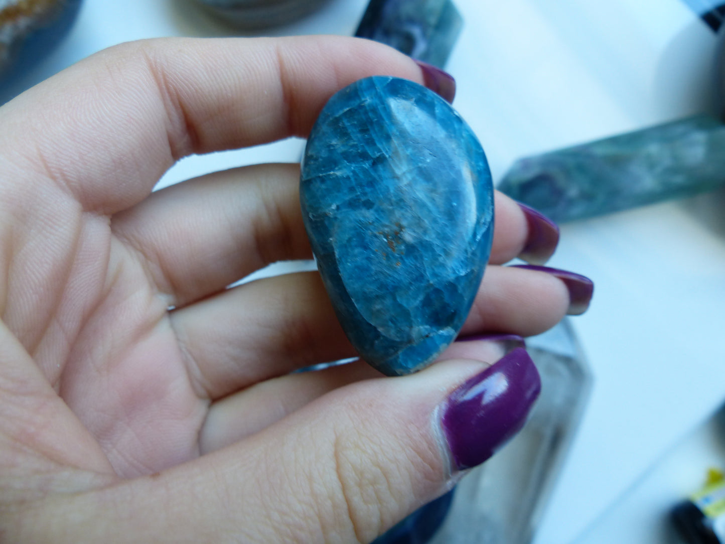 Blue Apatite Palm Stone (#11) - Simply Affinity