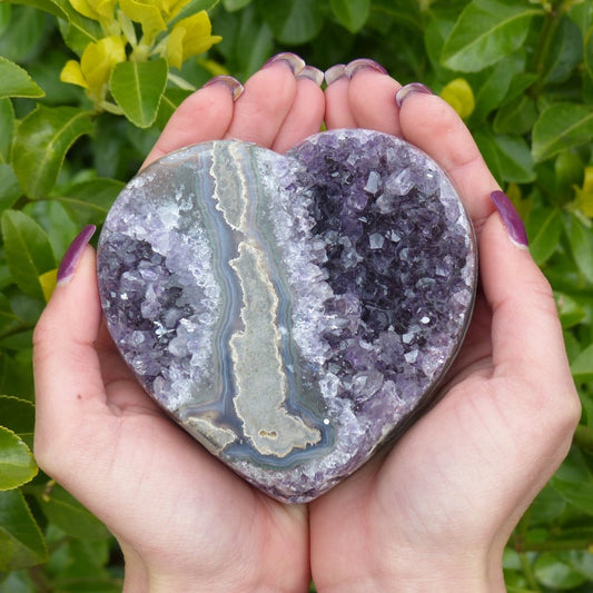 Amethyst Geode & Agate Heart (#7) - Simply Affinity