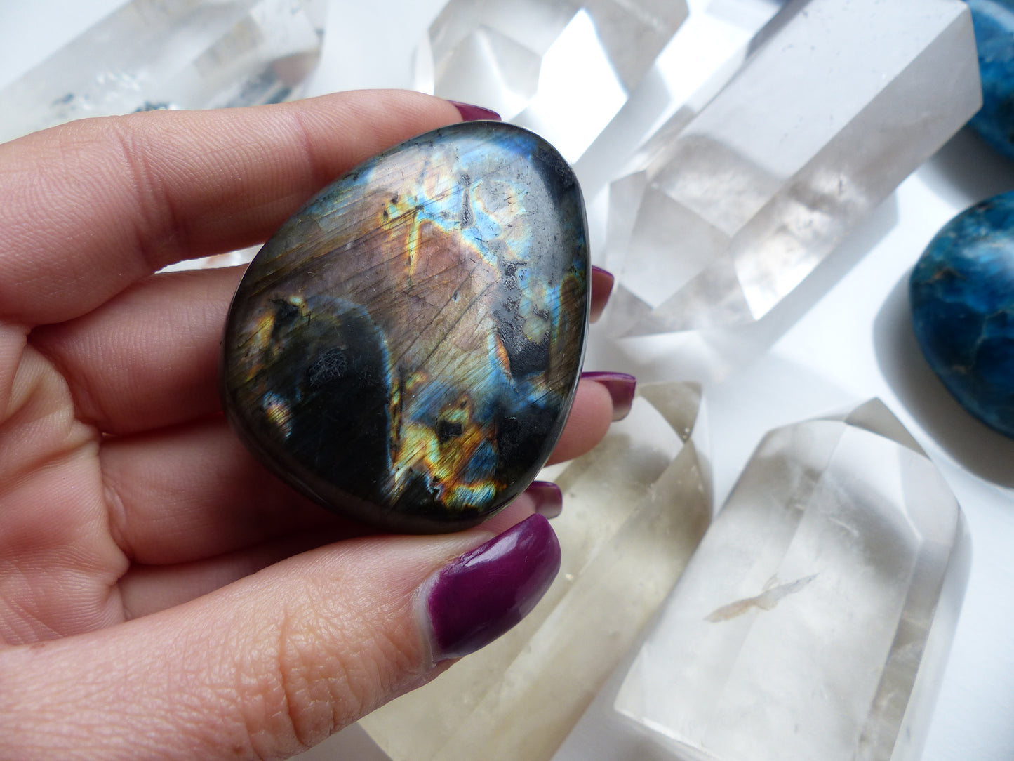 Labradorite Palm Stone (#121)