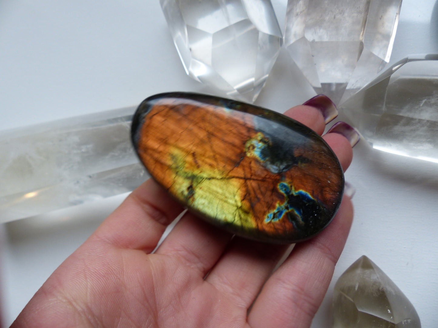 Labradorite Palm Stone (#106)