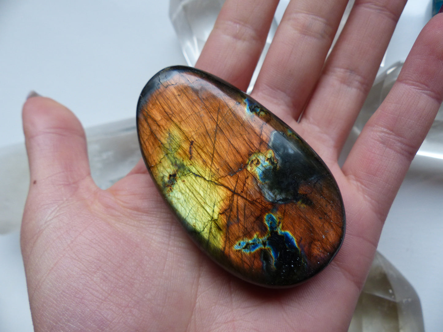 Labradorite Palm Stone (#106)