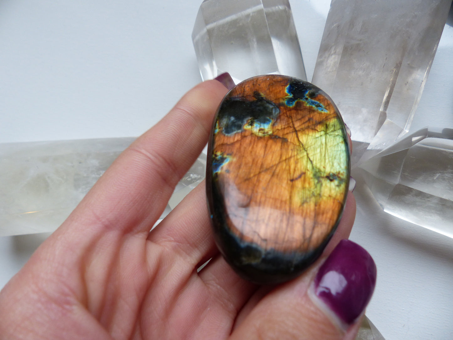 Labradorite Palm Stone (#106)