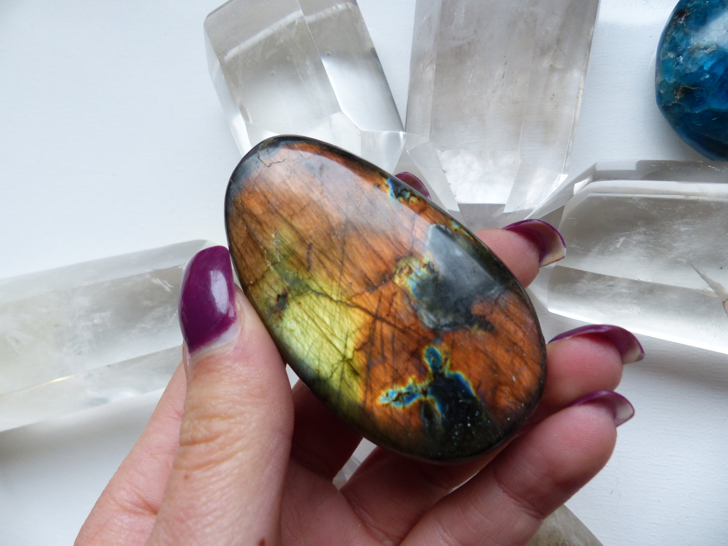 Labradorite Palm Stone (#106)
