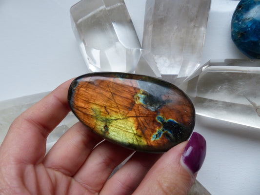 Labradorite Palm Stone (#106)