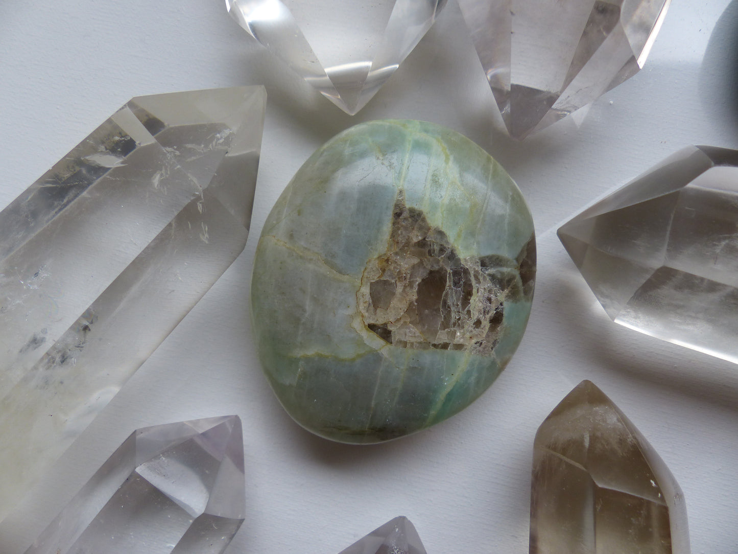 Garnierite Palm Stone with Blue Flash (#1)
