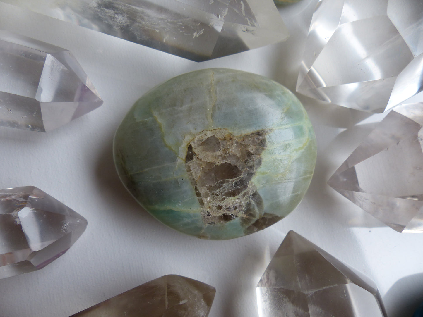 Garnierite Palm Stone with Blue Flash (#1)