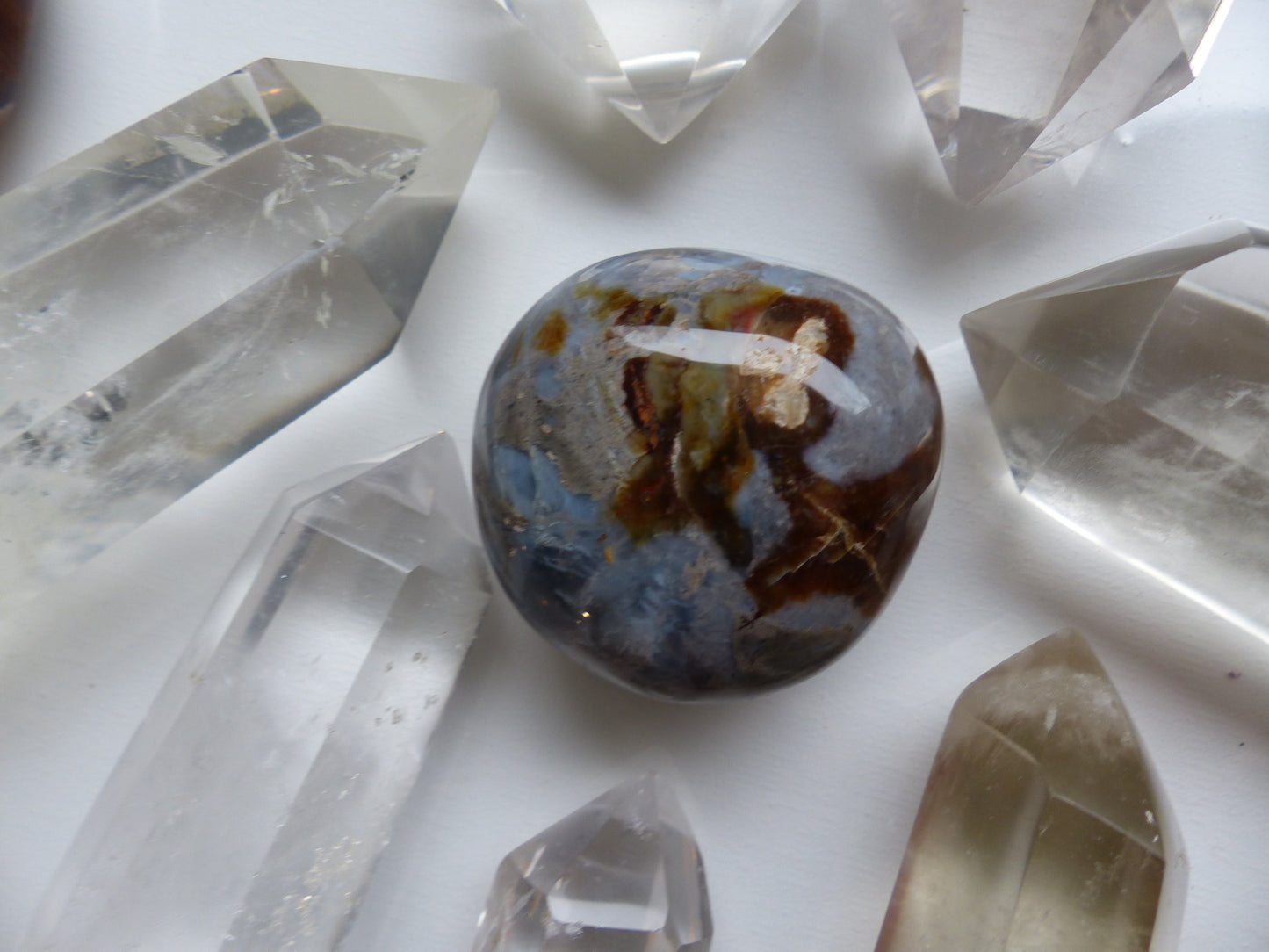 Violet Flame Agate Palm Stone (#10)