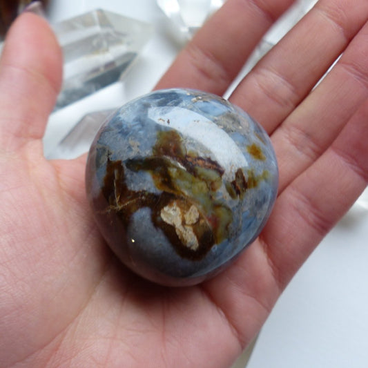 Violet Flame Agate Palm Stone (#10)