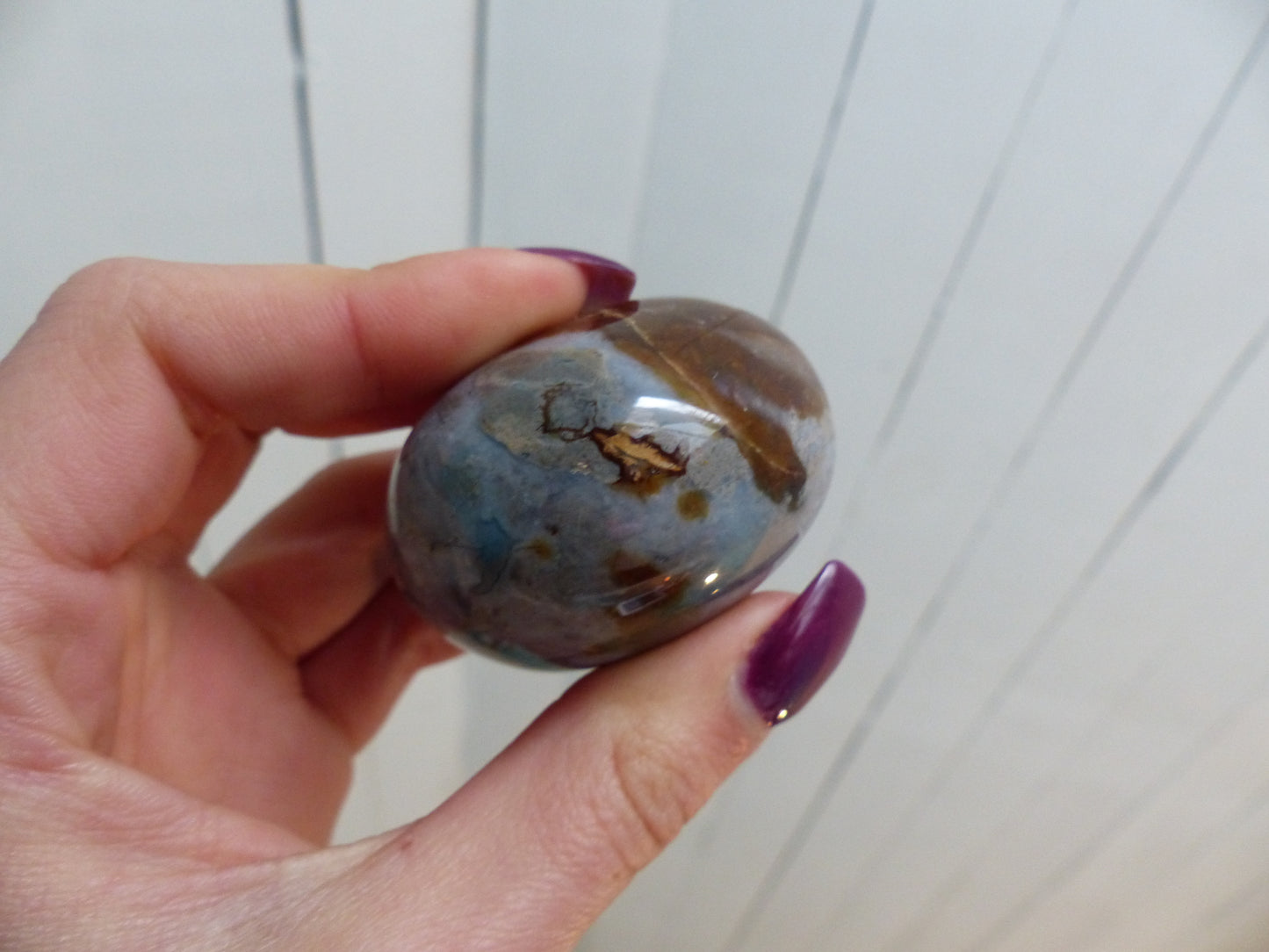 Violet Flame Agate Palm Stone (#10)