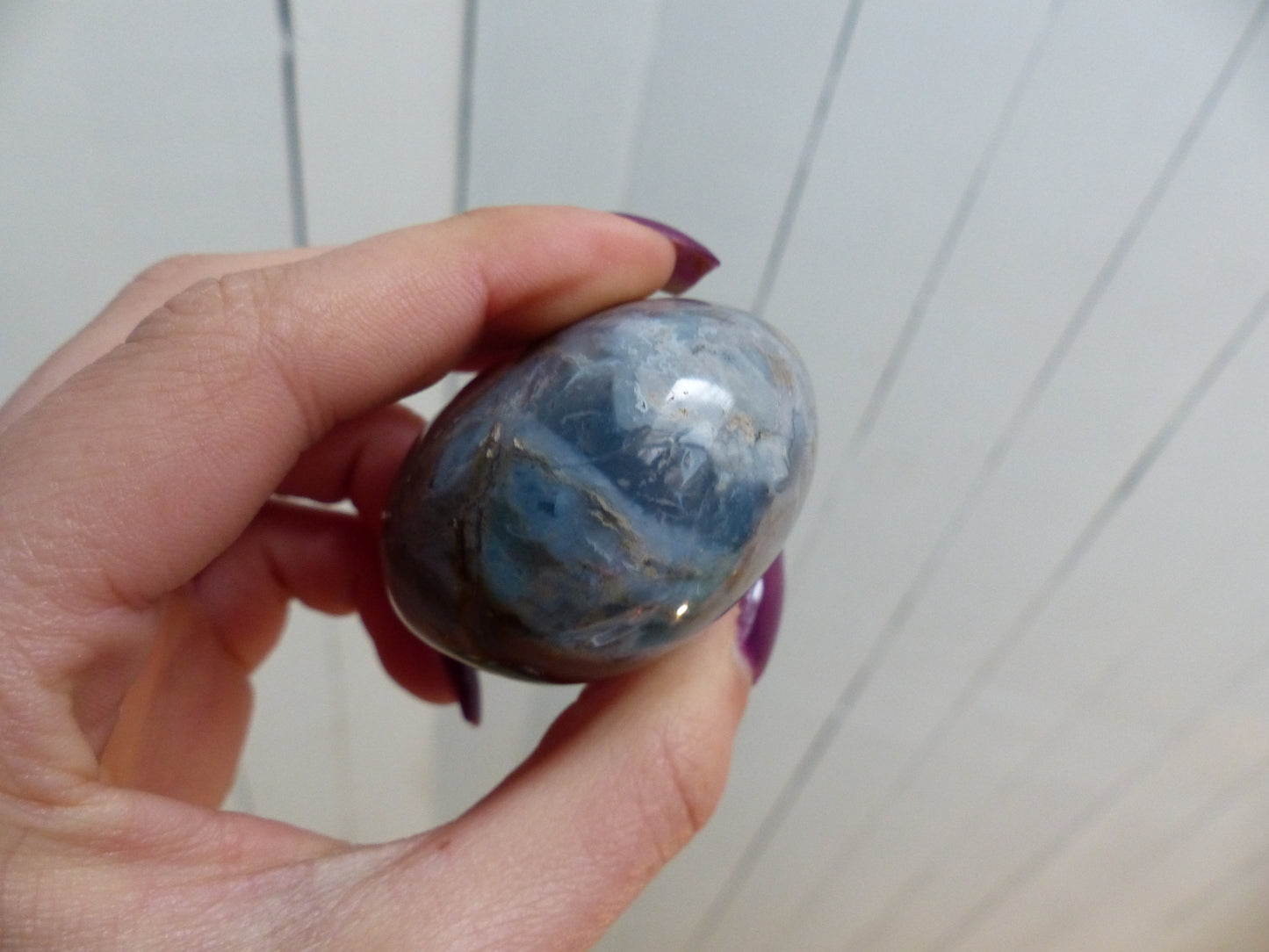 Violet Flame Agate Palm Stone (#10)