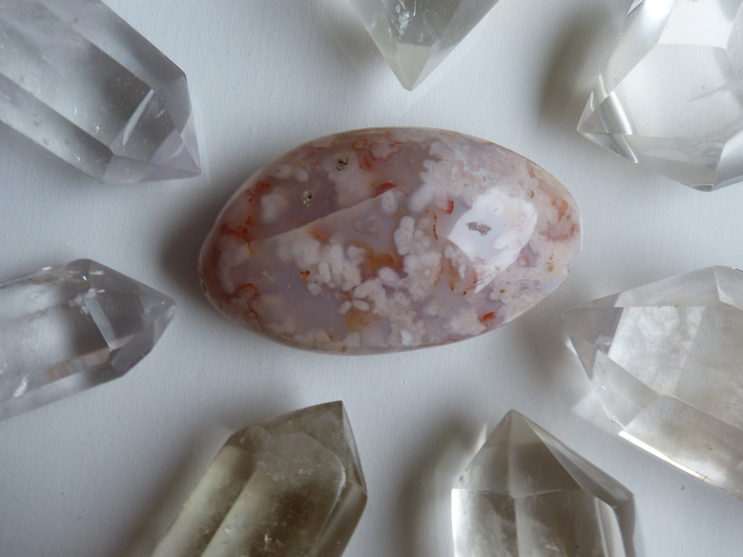 Flower Agate Palm Stone (#20)