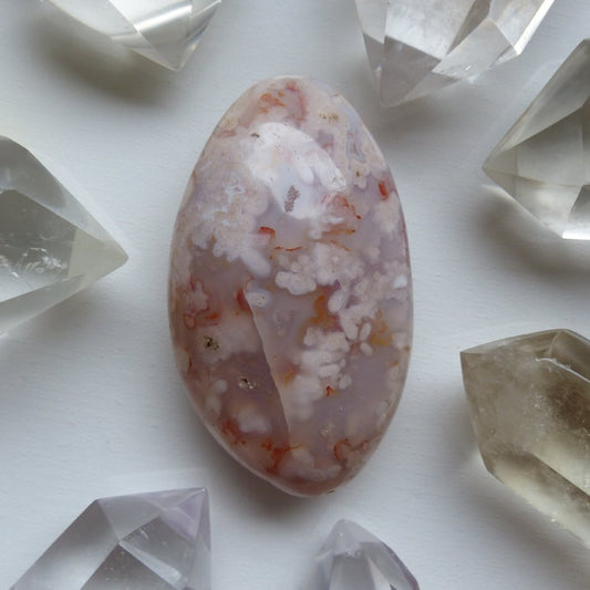 Flower Agate Palm Stone (#20)