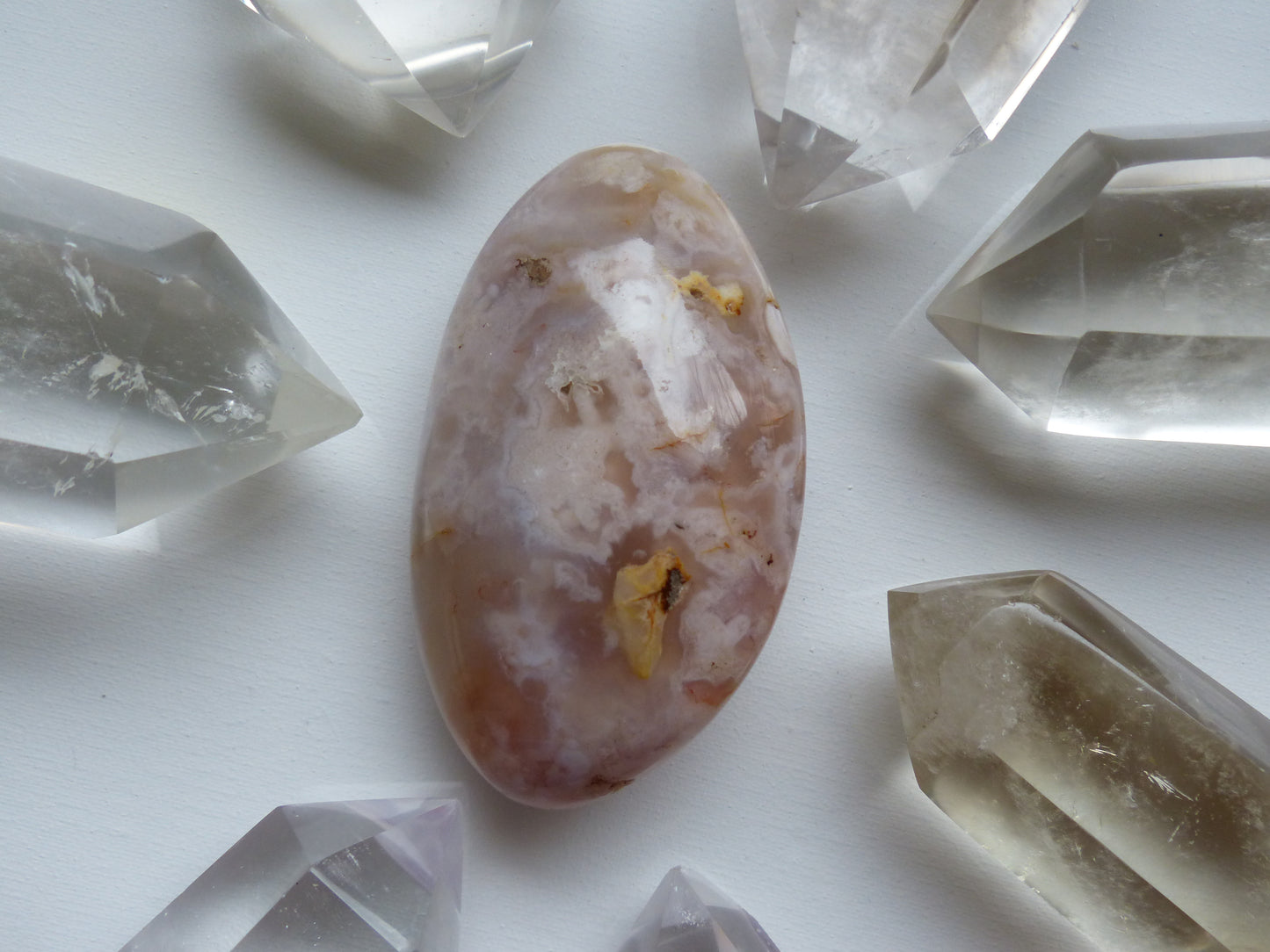 Flower Agate Palm Stone (#20)