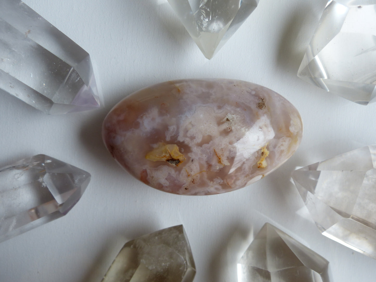Flower Agate Palm Stone (#20)