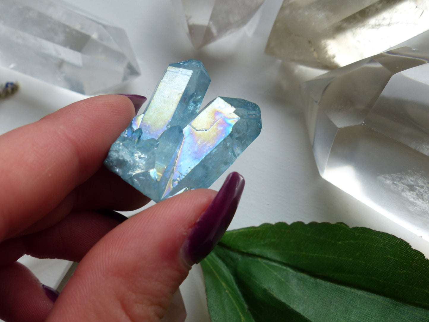 Arkansas Aqua Aura Quartz Point (#7) - Simply Affinity