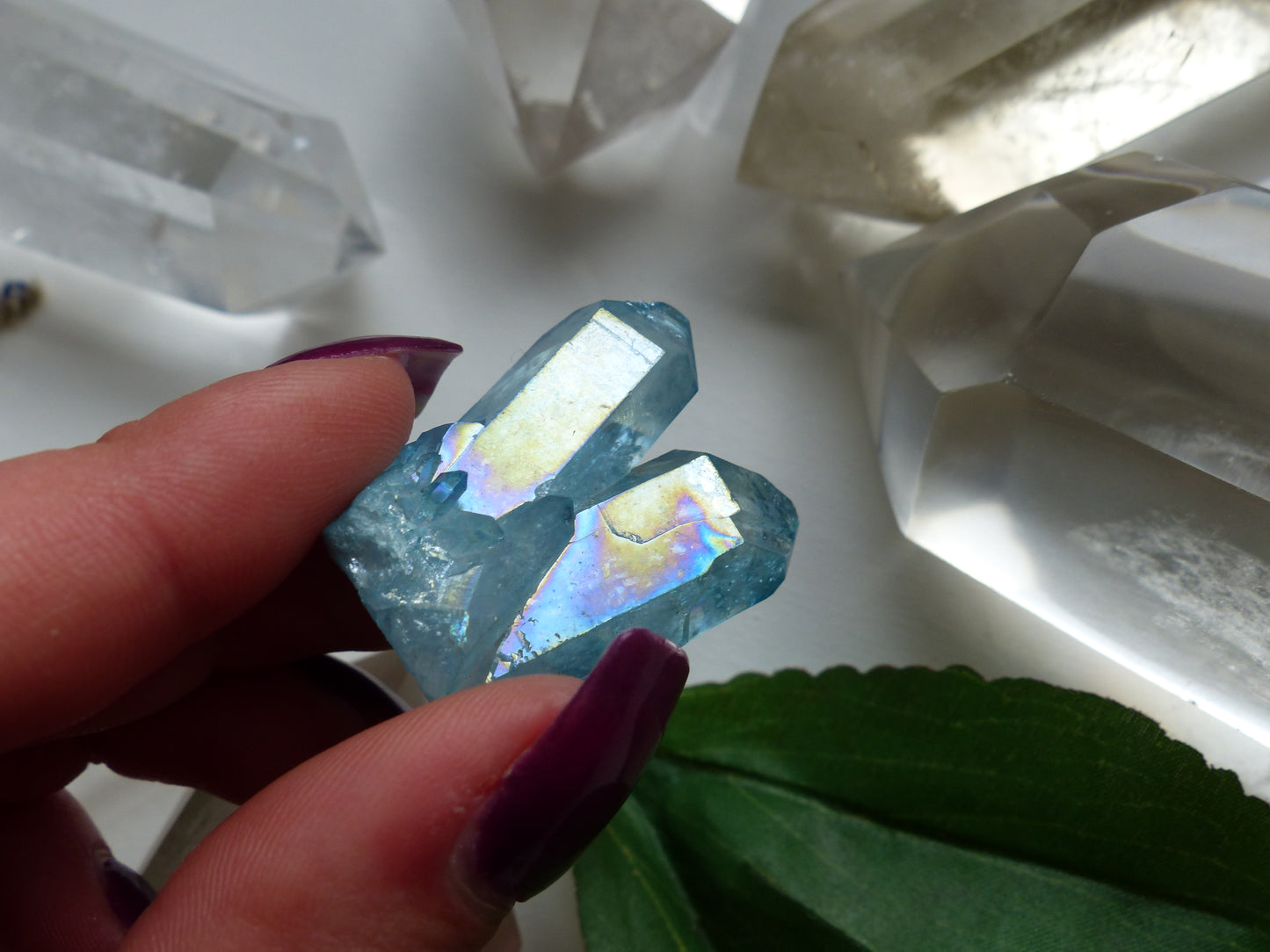 Arkansas Aqua Aura Quartz Point (#7) - Simply Affinity