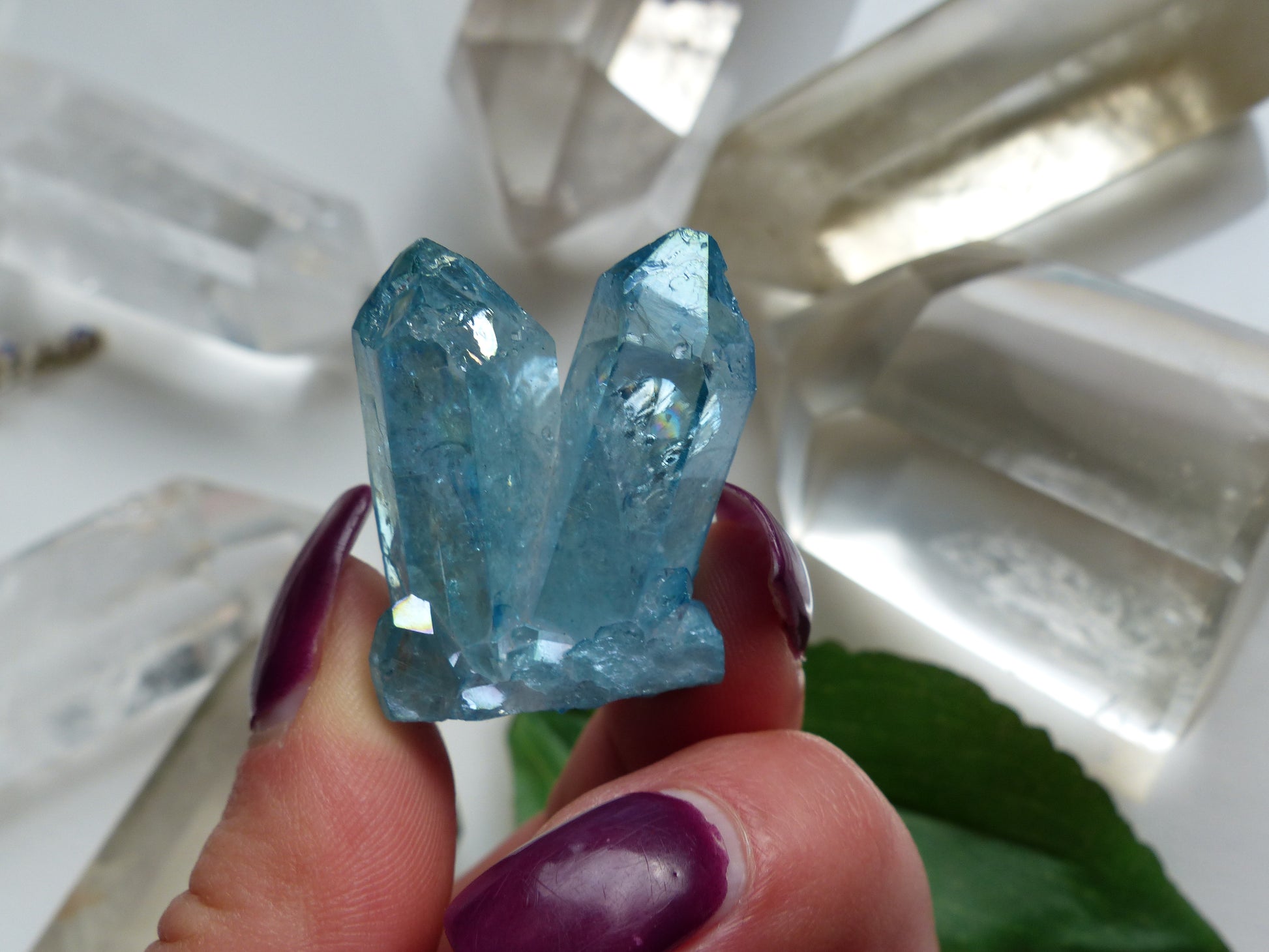 Arkansas Aqua Aura Quartz Point (#7) - Simply Affinity