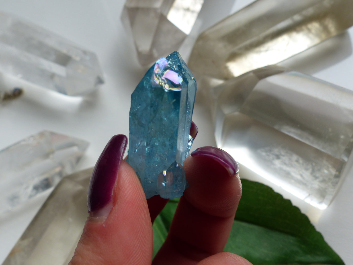 Arkansas Aqua Aura Quartz Point (#7) - Simply Affinity