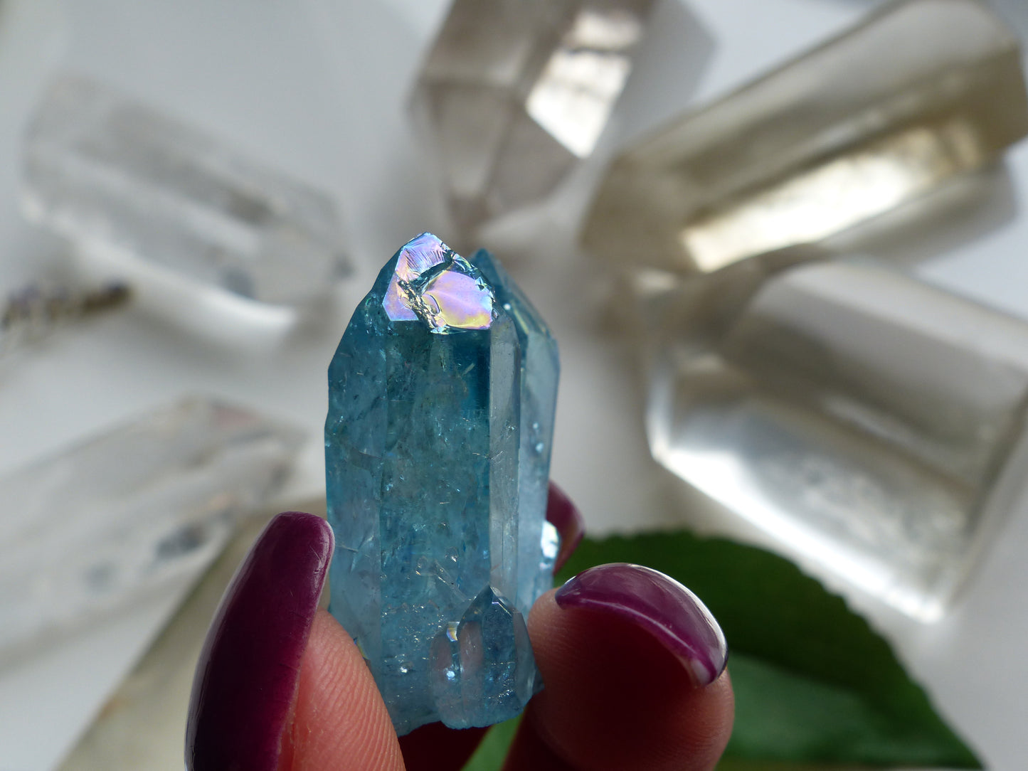 Arkansas Aqua Aura Quartz Point (#7) - Simply Affinity