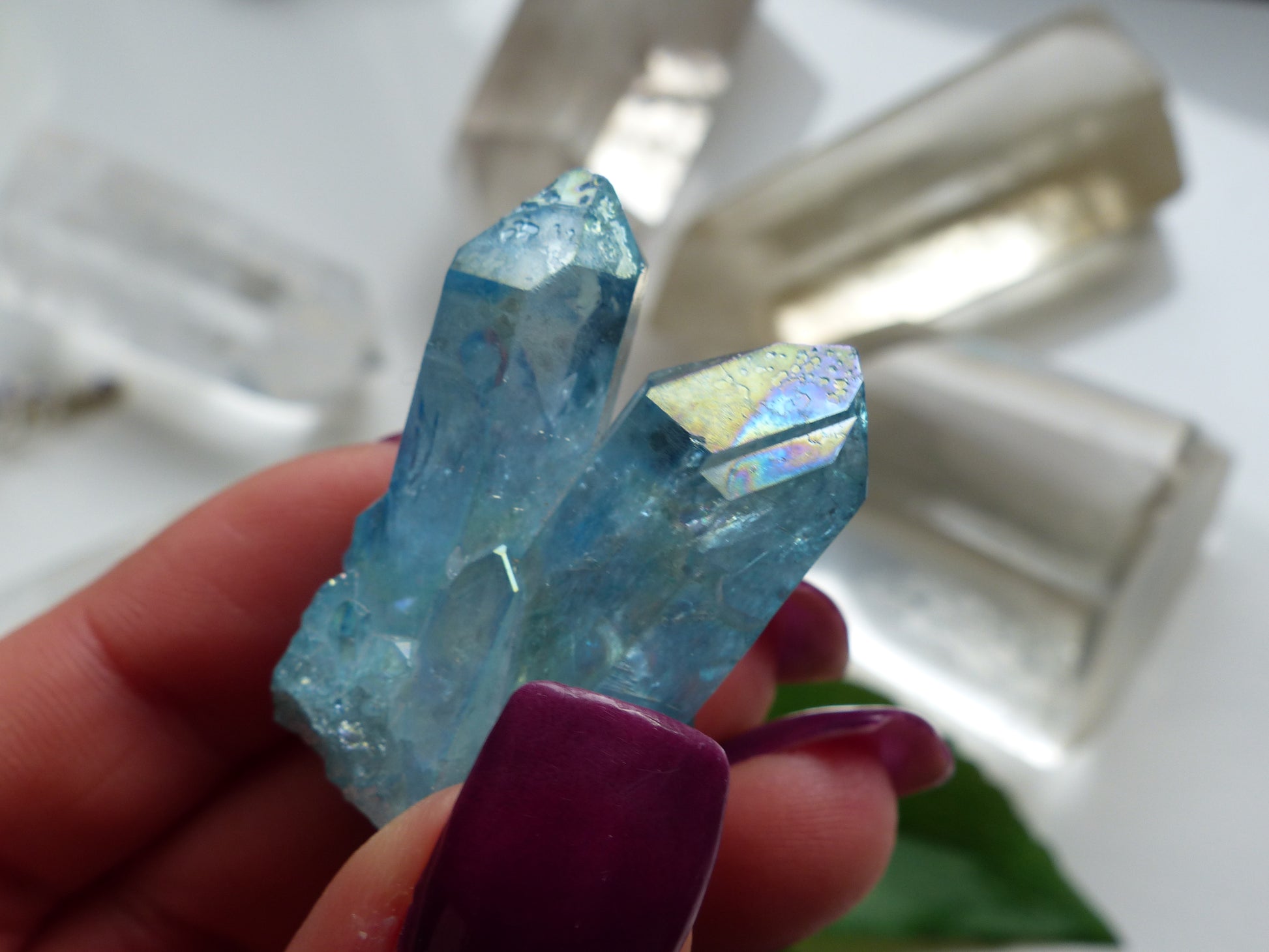 Arkansas Aqua Aura Quartz Point (#7) - Simply Affinity