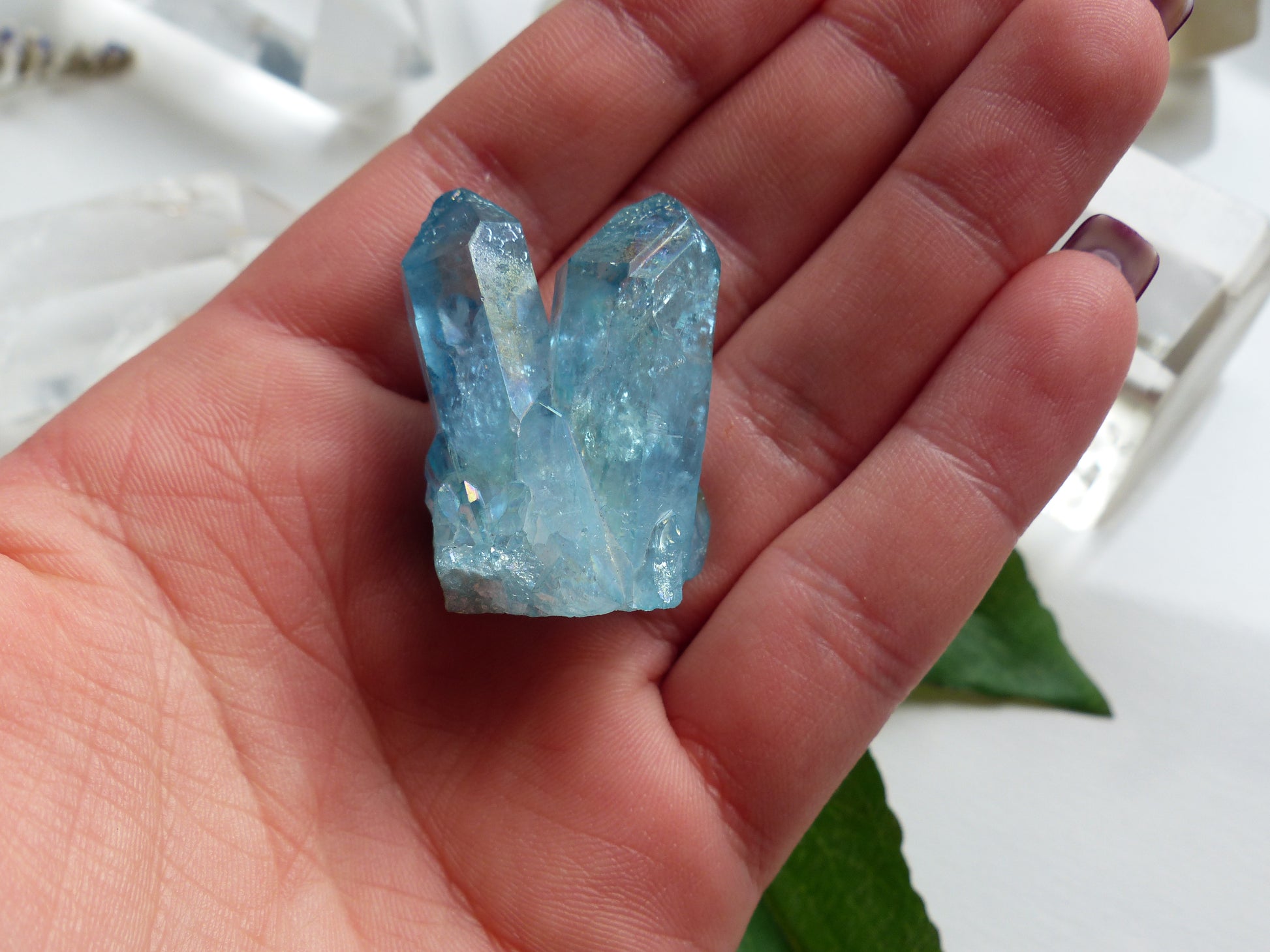 Arkansas Aqua Aura Quartz Point (#7) - Simply Affinity