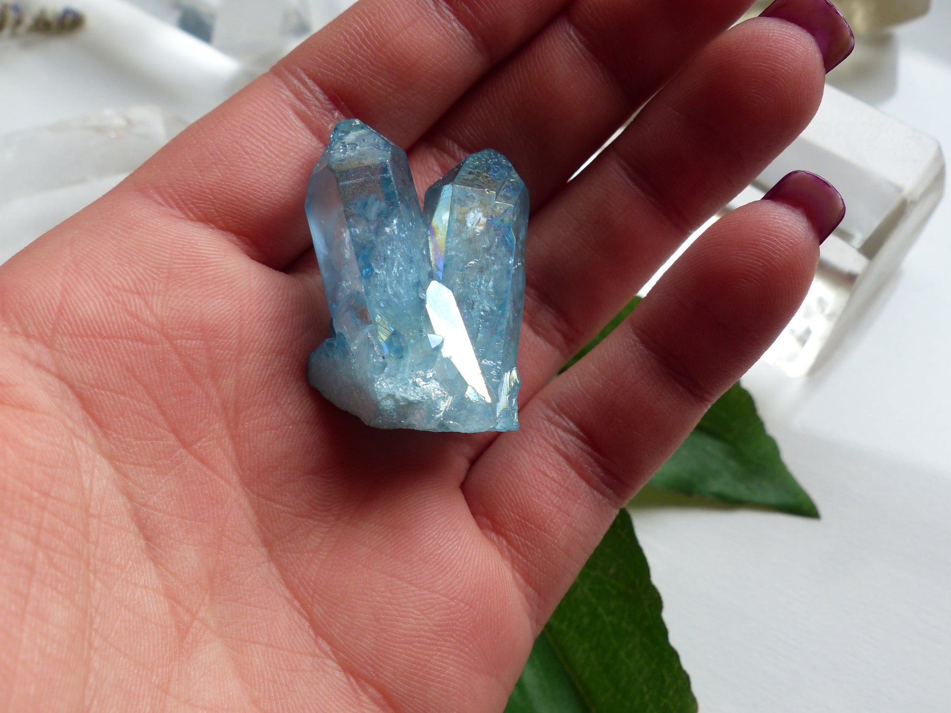 Arkansas Aqua Aura Quartz Point (#7) - Simply Affinity