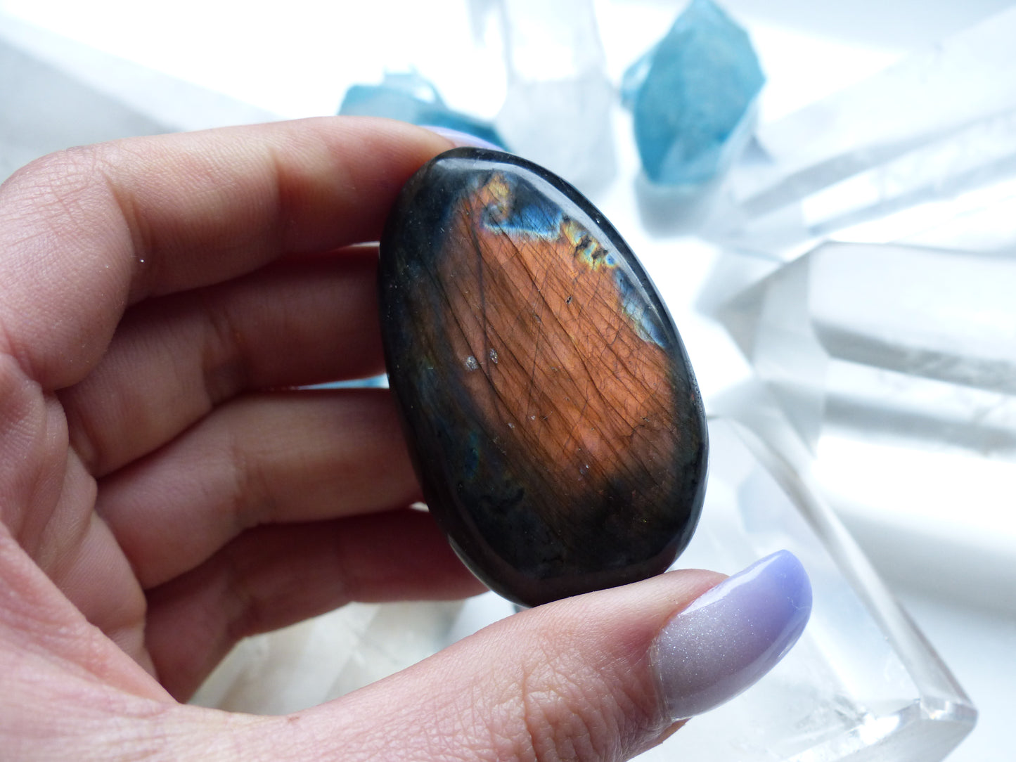 Labradorite Palm Stone (#133)