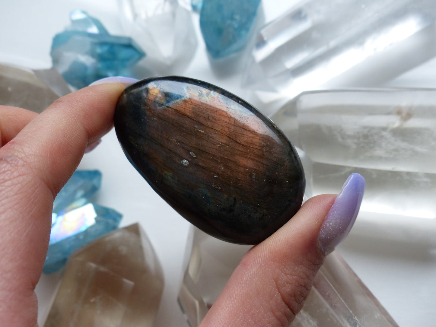 Labradorite Palm Stone (#133)