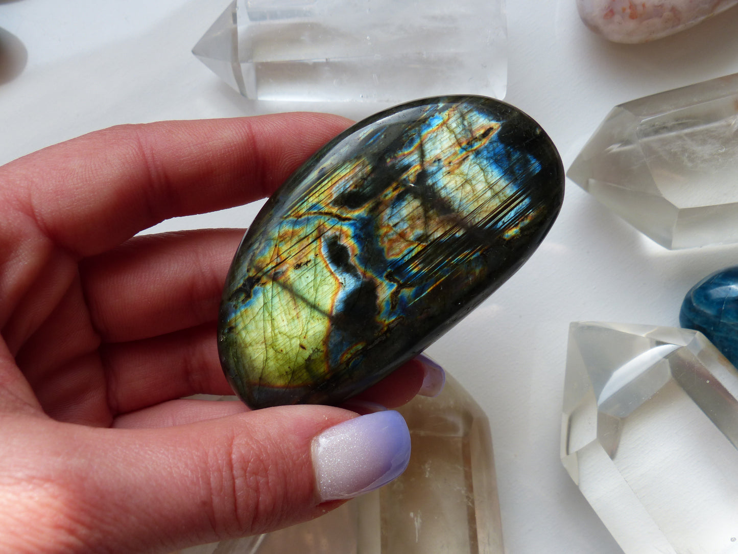 Labradorite Palm Stone (#126)
