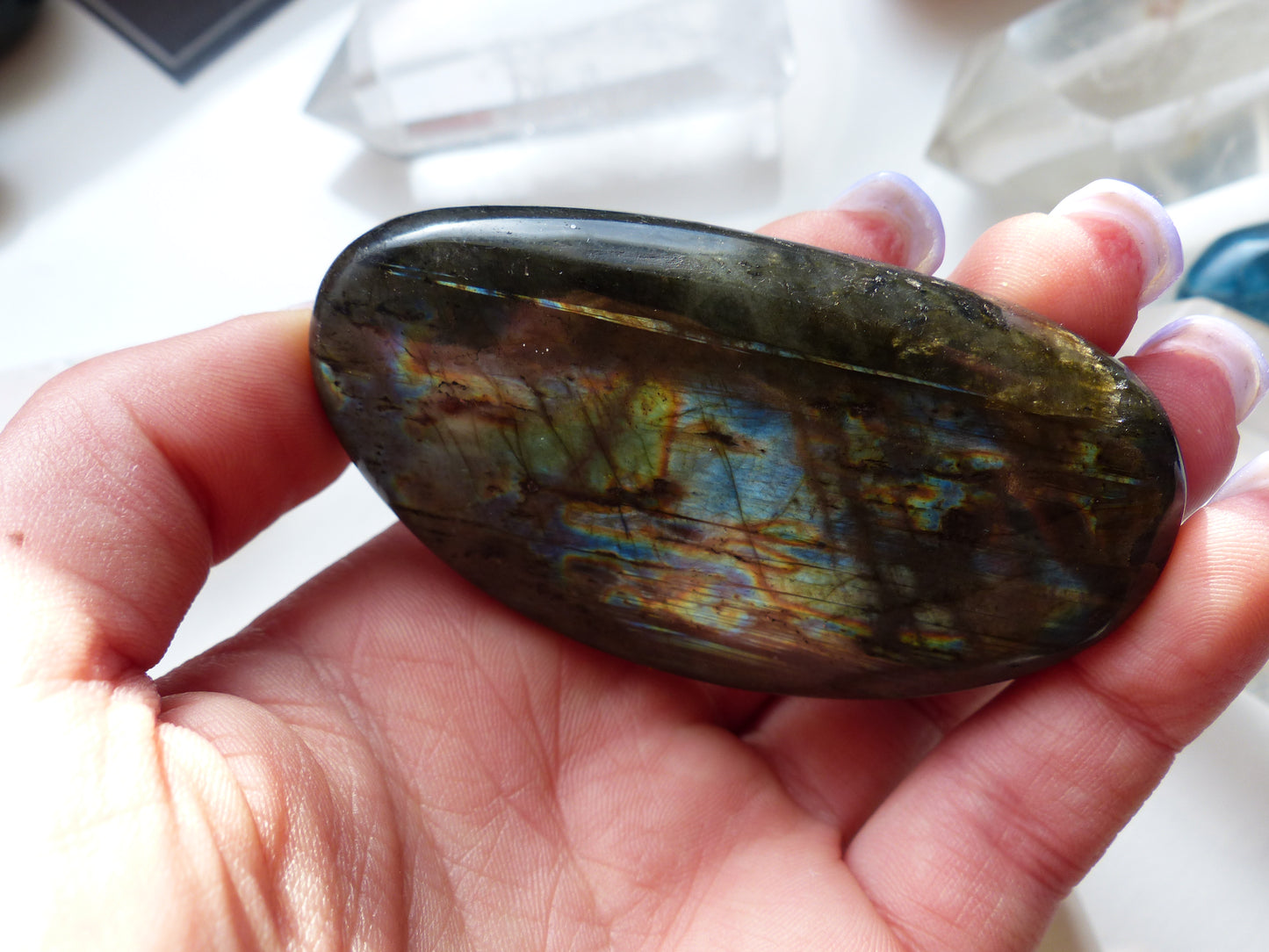 Labradorite Palm Stone (#126)