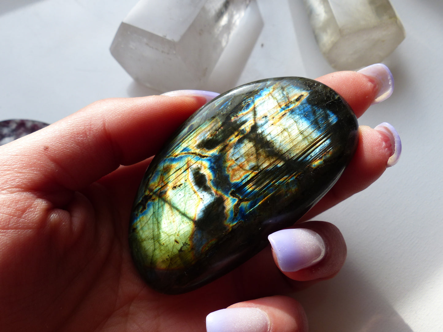 Labradorite Palm Stone (#126)