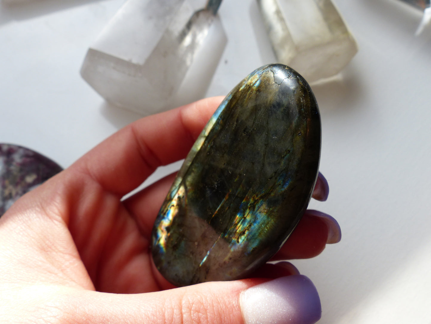 Labradorite Palm Stone (#126)