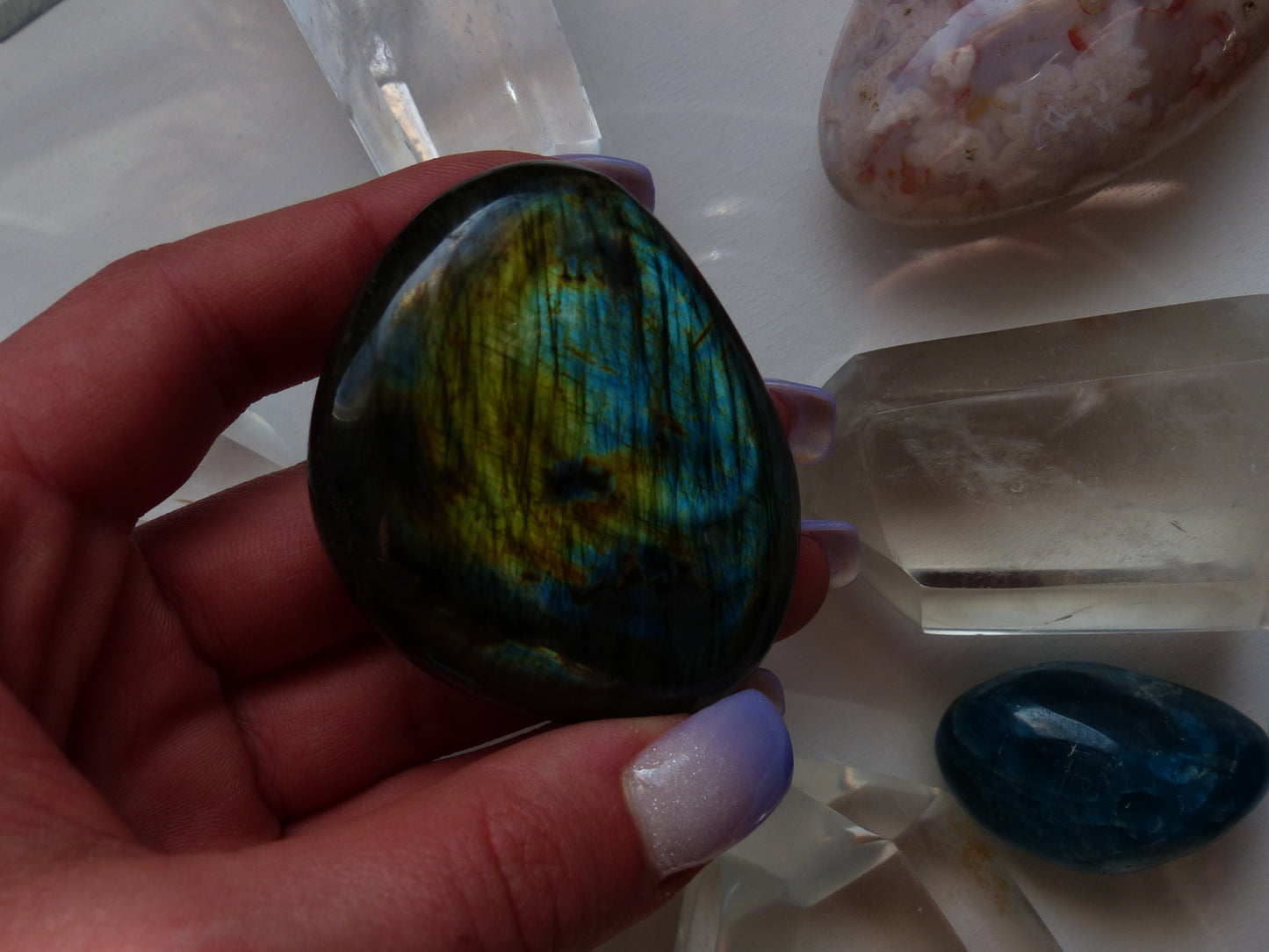 Labradorite Palm Stone (#124)