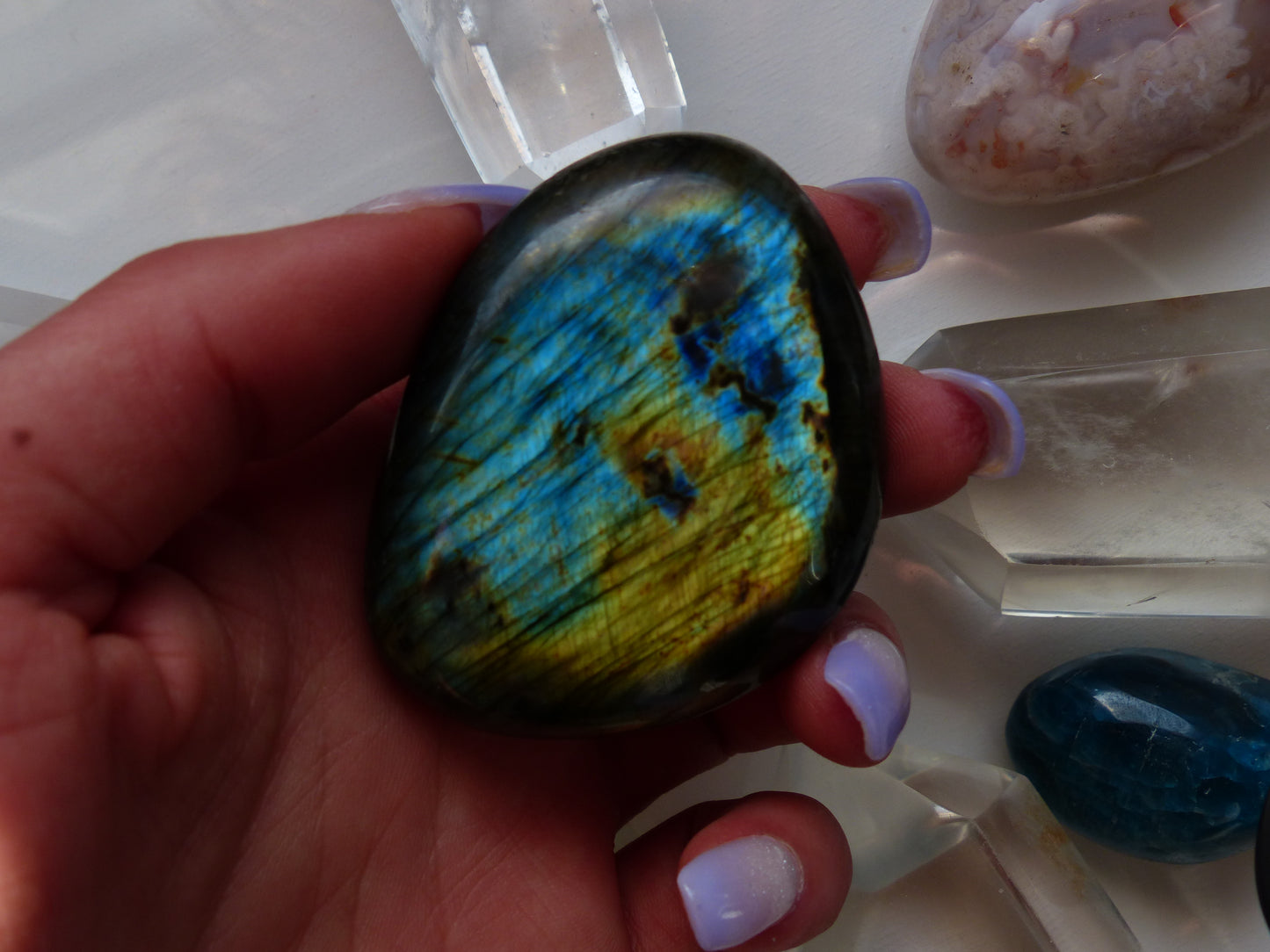 Labradorite Palm Stone (#124)