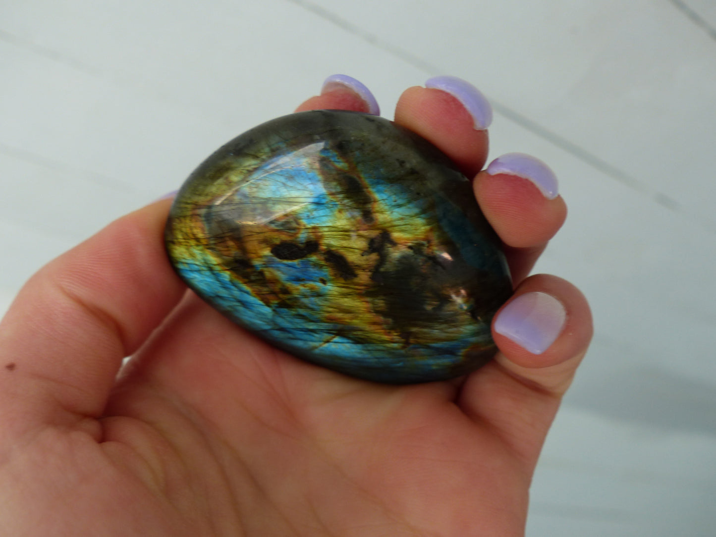 Labradorite Palm Stone (#124)