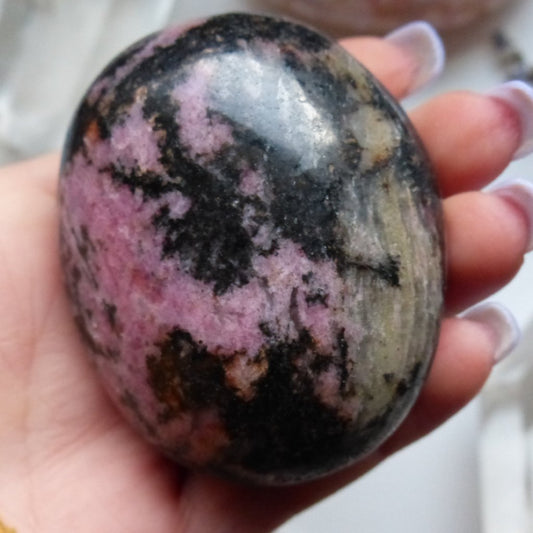 Rhodonite Palm Stone (#2)
