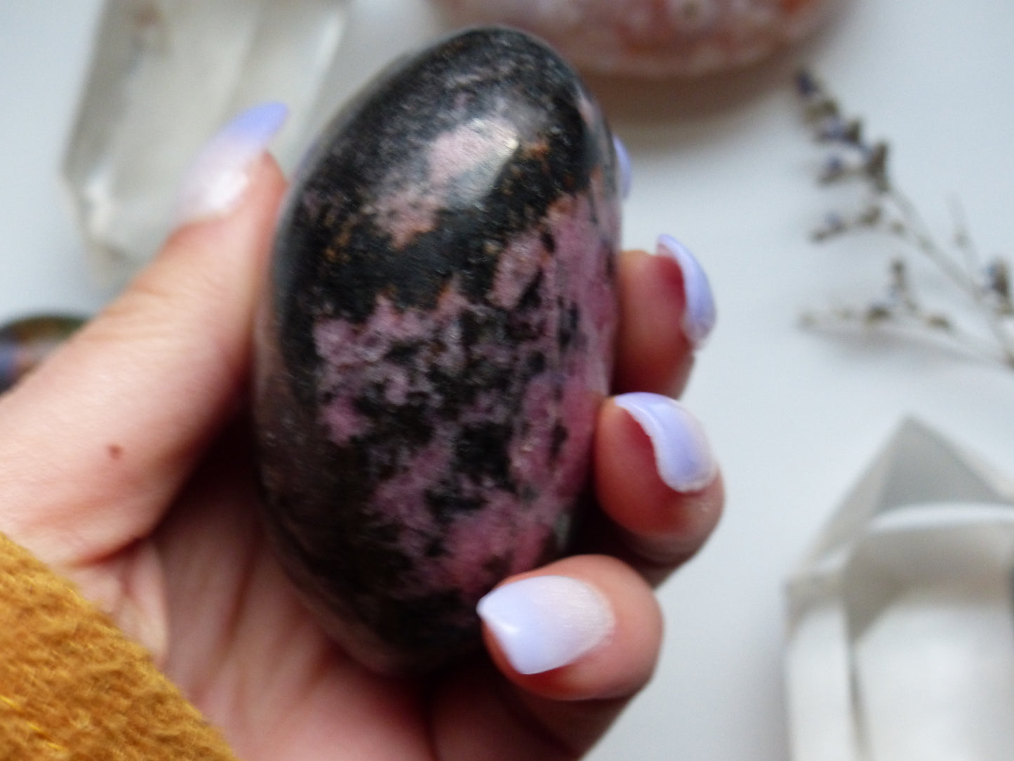 Rhodonite Palm Stone (#2)