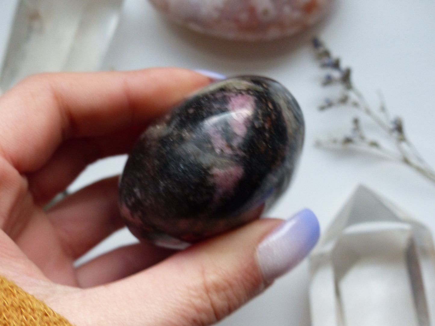Rhodonite Palm Stone (#2)