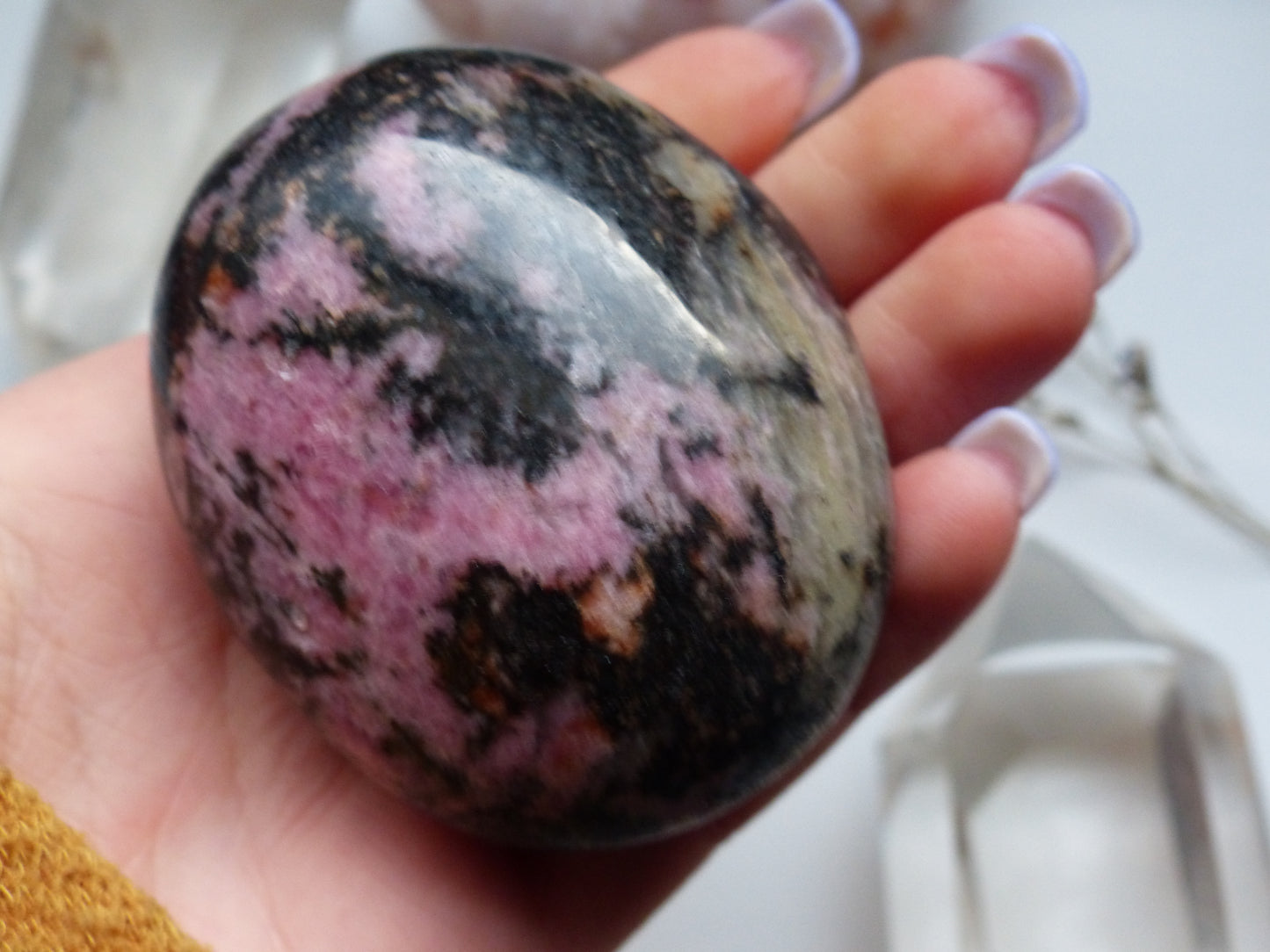 Rhodonite Palm Stone (#2)