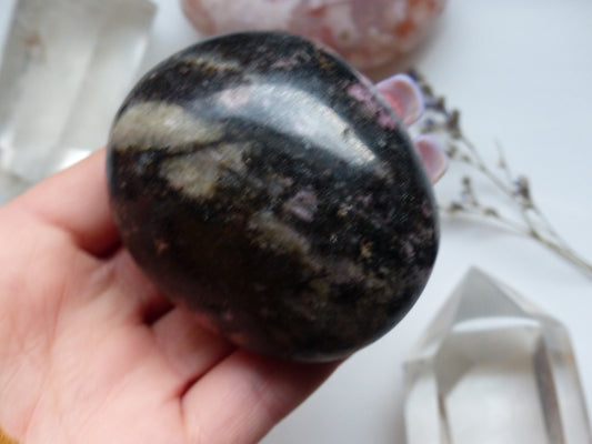 Rhodonite Palm Stone (#2)