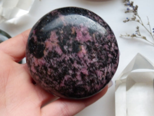 Rhodonite Palm Stone (#1)