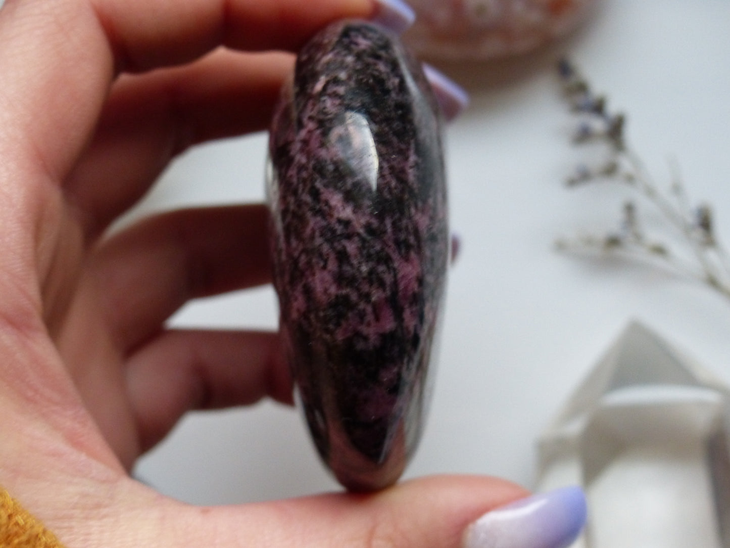 Rhodonite Palm Stone (#1)