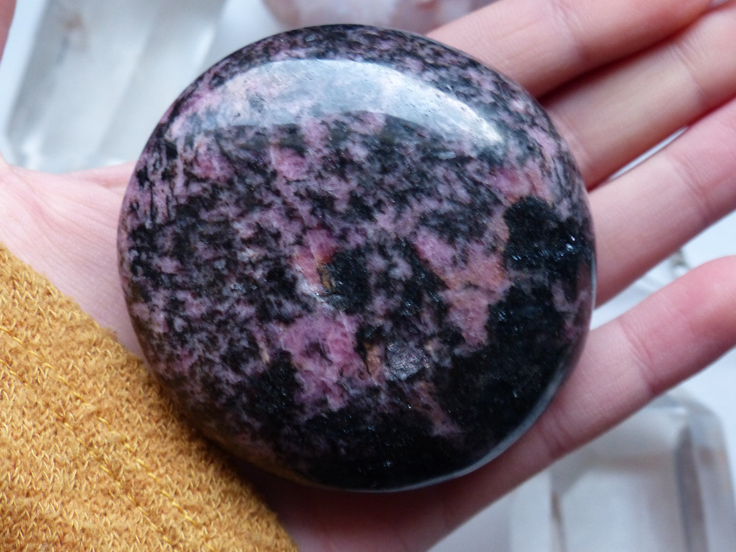 Rhodonite Palm Stone (#1)