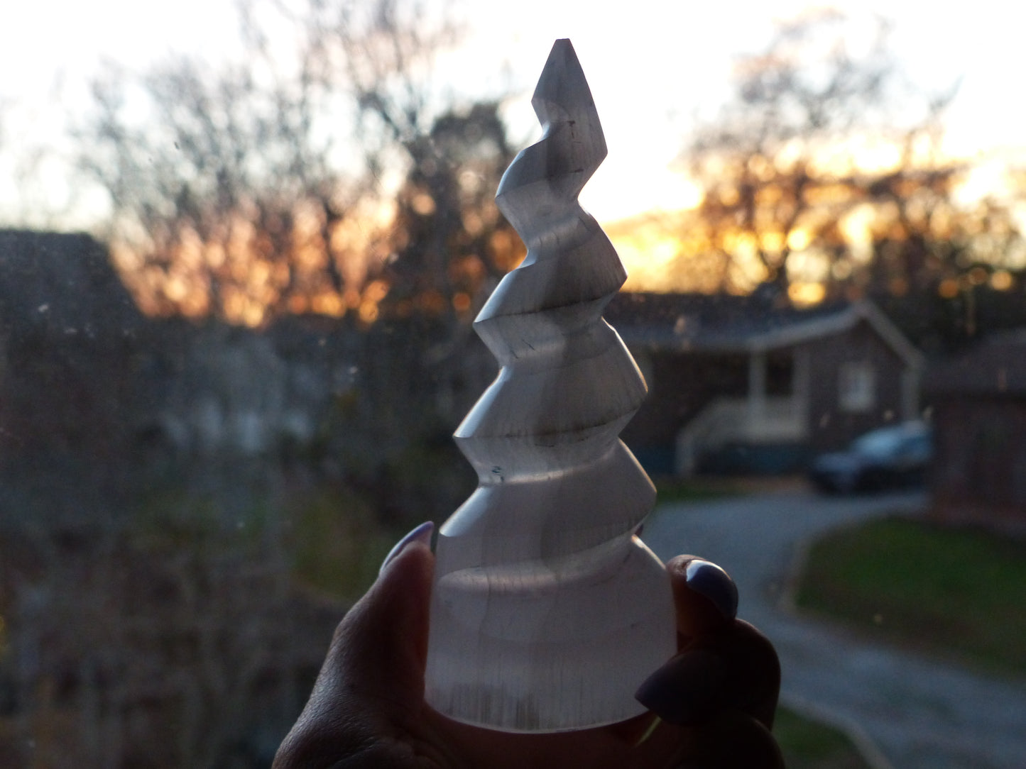 Selenite Unicorn Horn (#2)