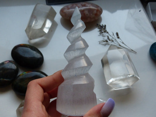 Selenite Unicorn Horn (#2)
