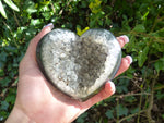 Black Amethyst Geode & Agate Heart (#9)