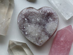 Pink Amethyst Geode & Agate Heart (#15)
