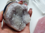 Pink Amethyst Geode & Agate Heart (#15)
