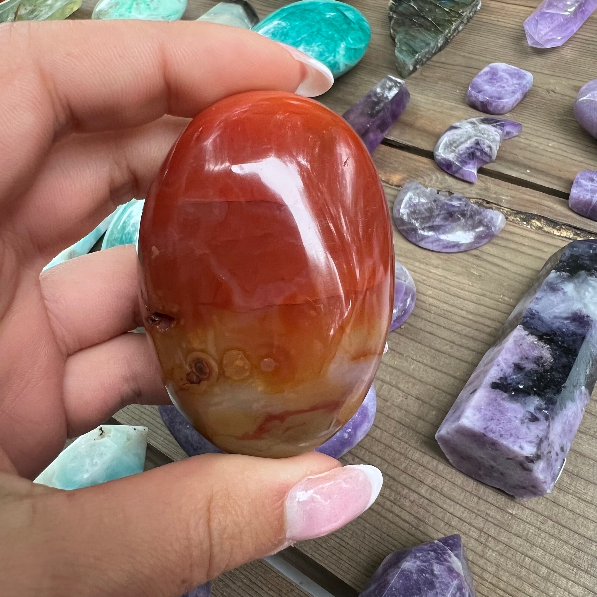 Carnelian Palm Stone (#12) - Simply Affinity